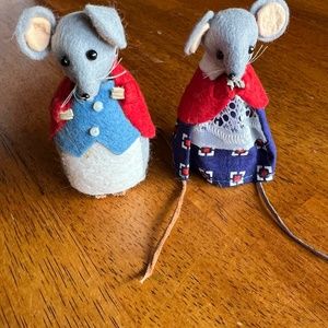 VINTAGE HANDMADE ENGLAND MICE MR & MRS WILLIAM WENSLEYDALE MINIATURES ANAMORPHIC